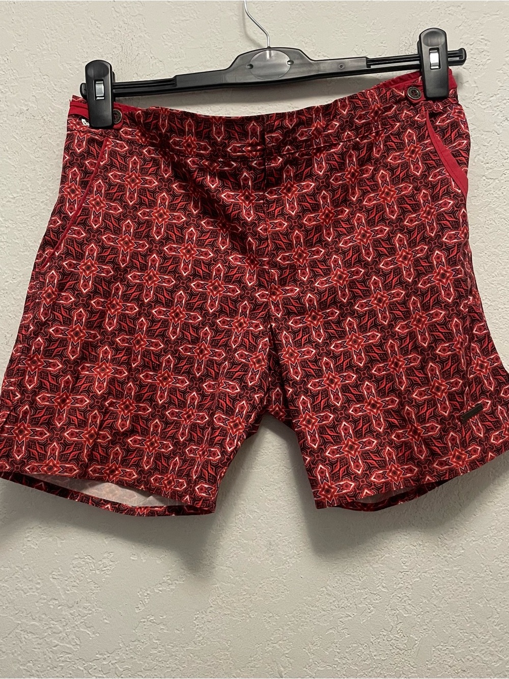Parke & Ronen Men's Swim Trunks Size 30 Floral Print Red Blue Geometric